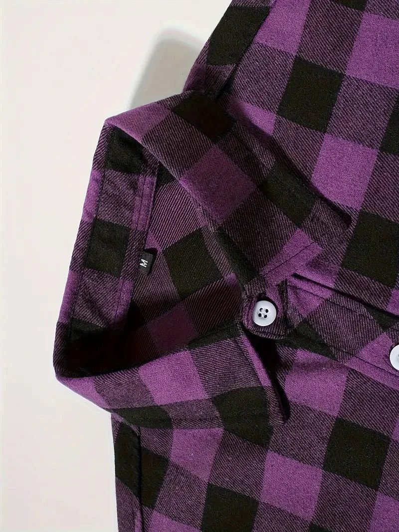 Camisa Franela Cuadros Hombre Manga Larga