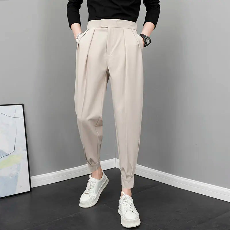 Pantalones Casuales Cintura Alta Hombre