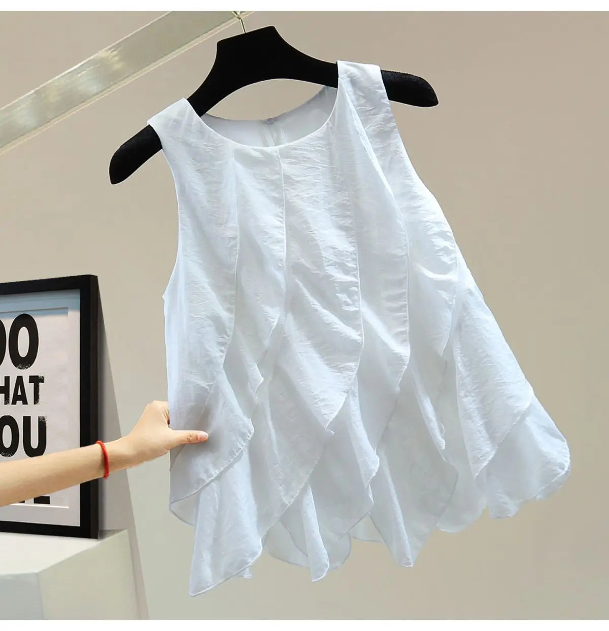 Chaleco Gasa Encaje Sin Mangas Mujer