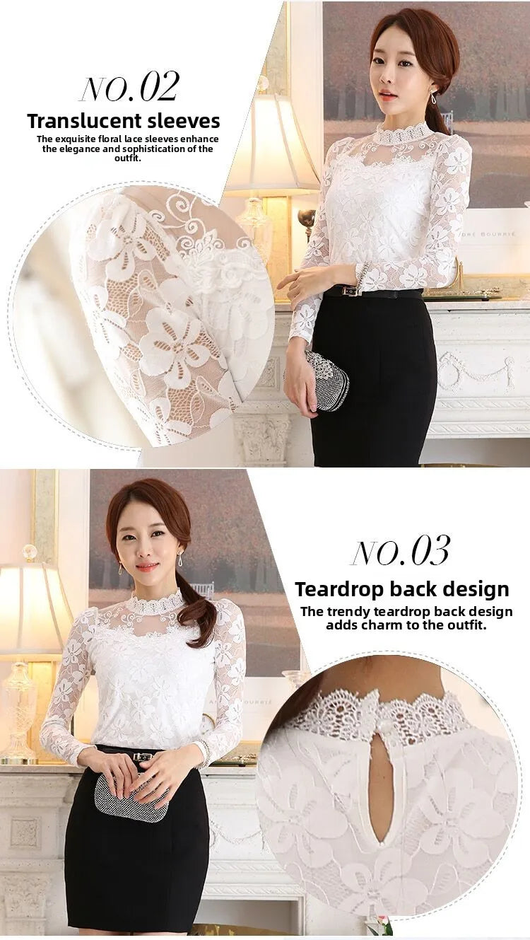 Camiseta Forro Polar Encaje Manga Larga