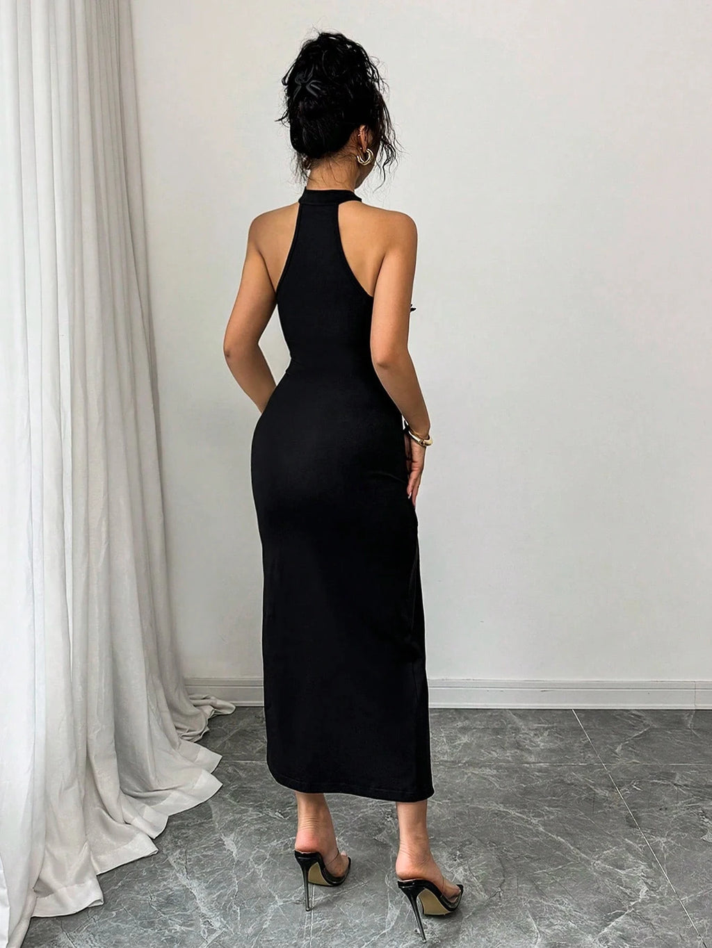 Vestido Elegante Manga Larga Oficina