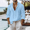 Camisa Lino Algodón Hombre Playa