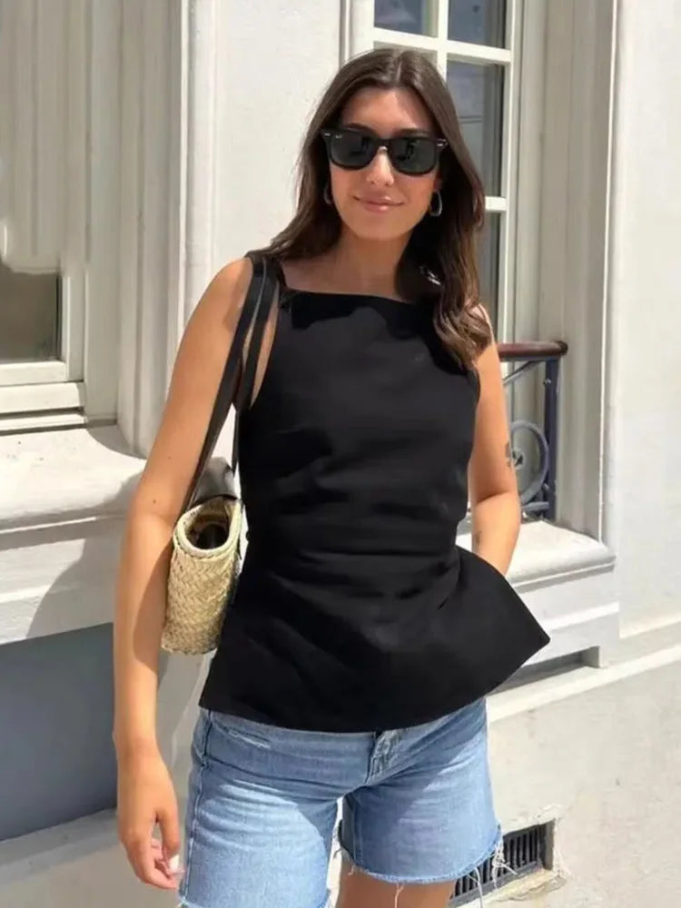 Camisola Espalda Descubierta Cordones Sexy