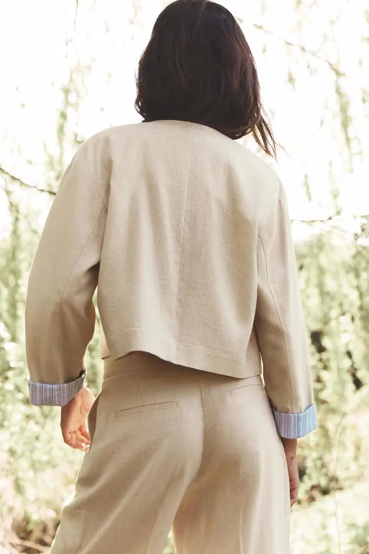 Conjunto Chaqueta Lino Pantalones Casual