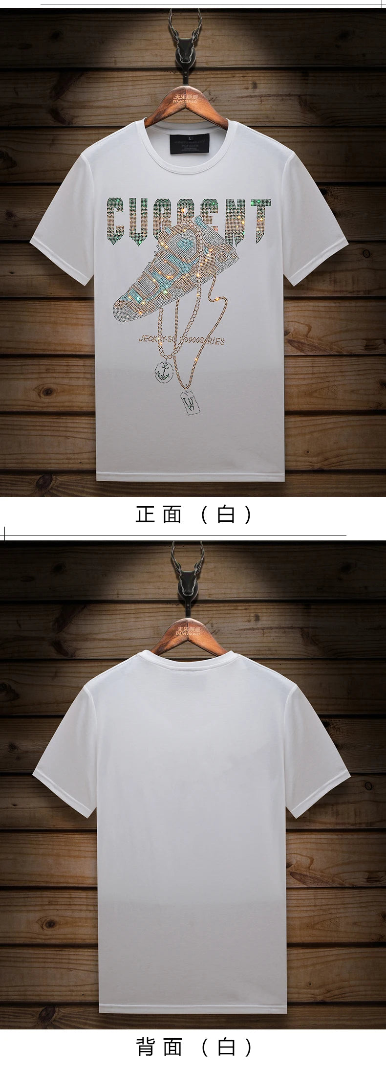 Camiseta Hombre Diamantes Manga Corta