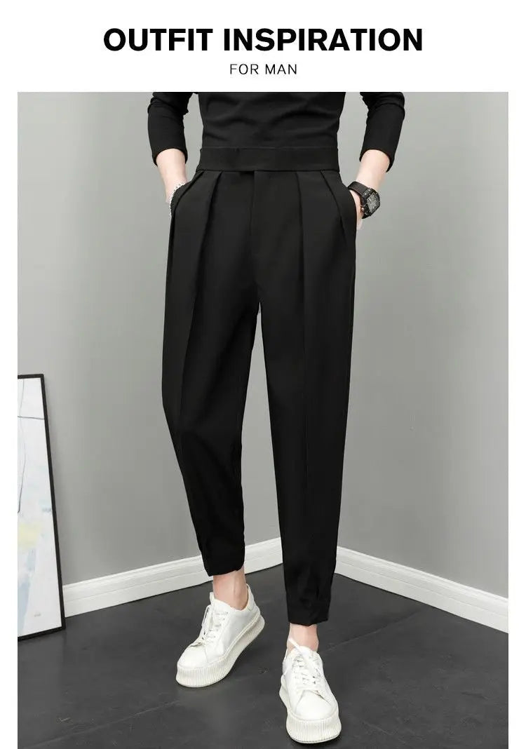 Pantalones Casuales Cintura Alta Hombre