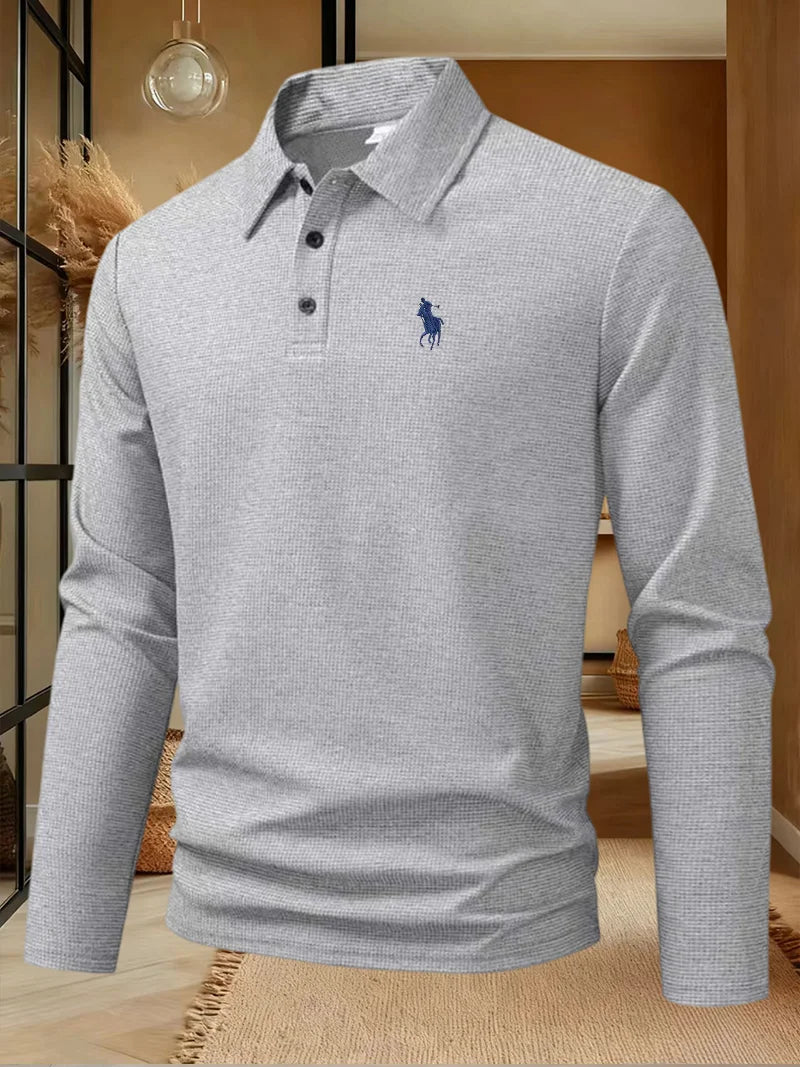 Camiseta Polo Bordada Hombre Manga Larga