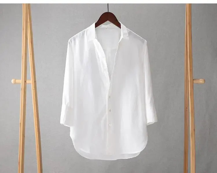 Camisa Gasa Hombre Coreana Manga Larga